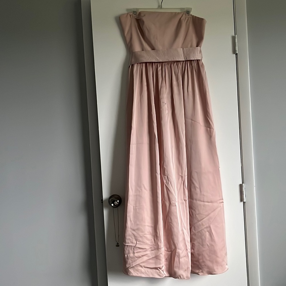Blush strapless dress with belt
